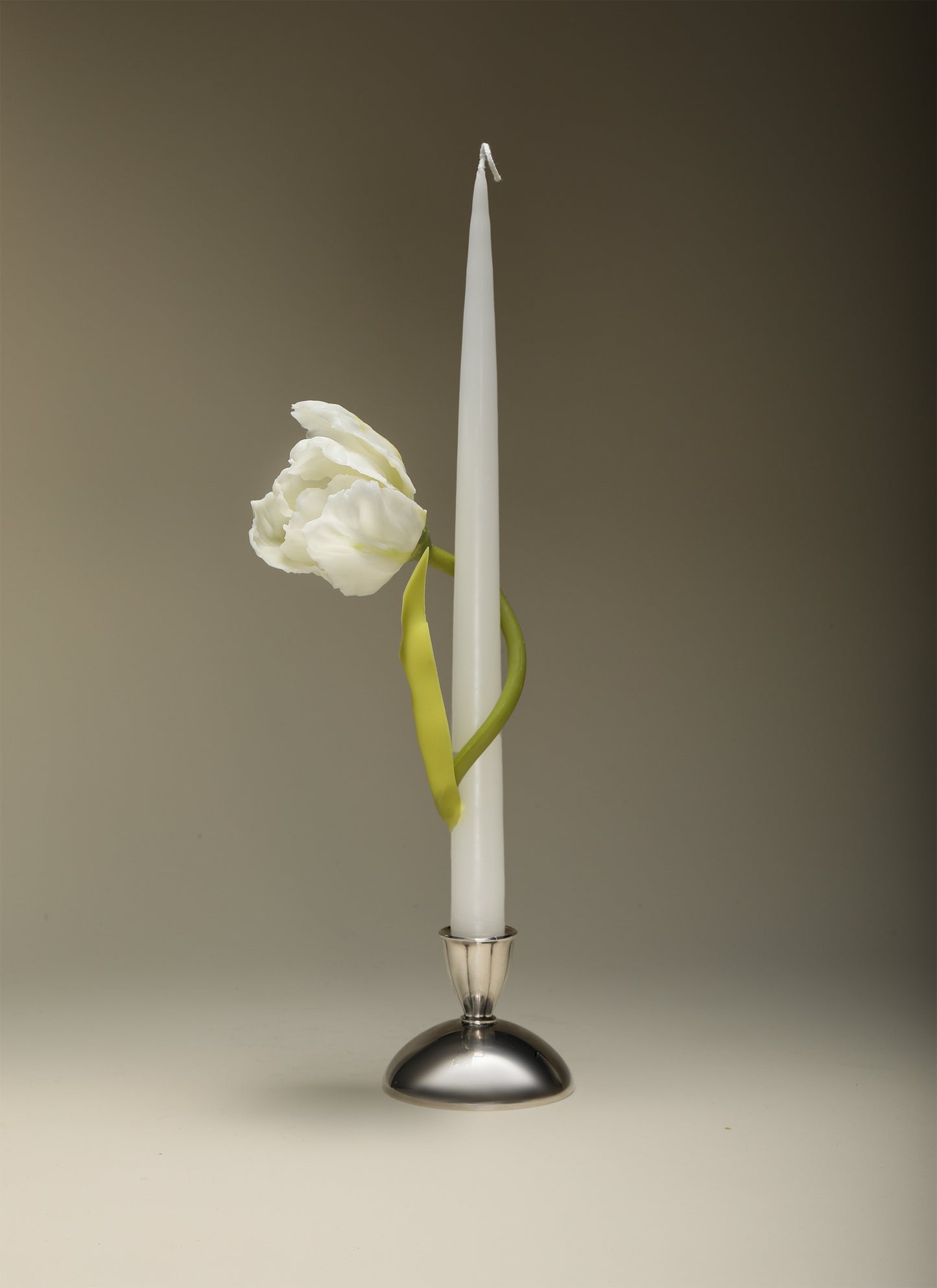 White Tulip Taper Candle - Motte Studio