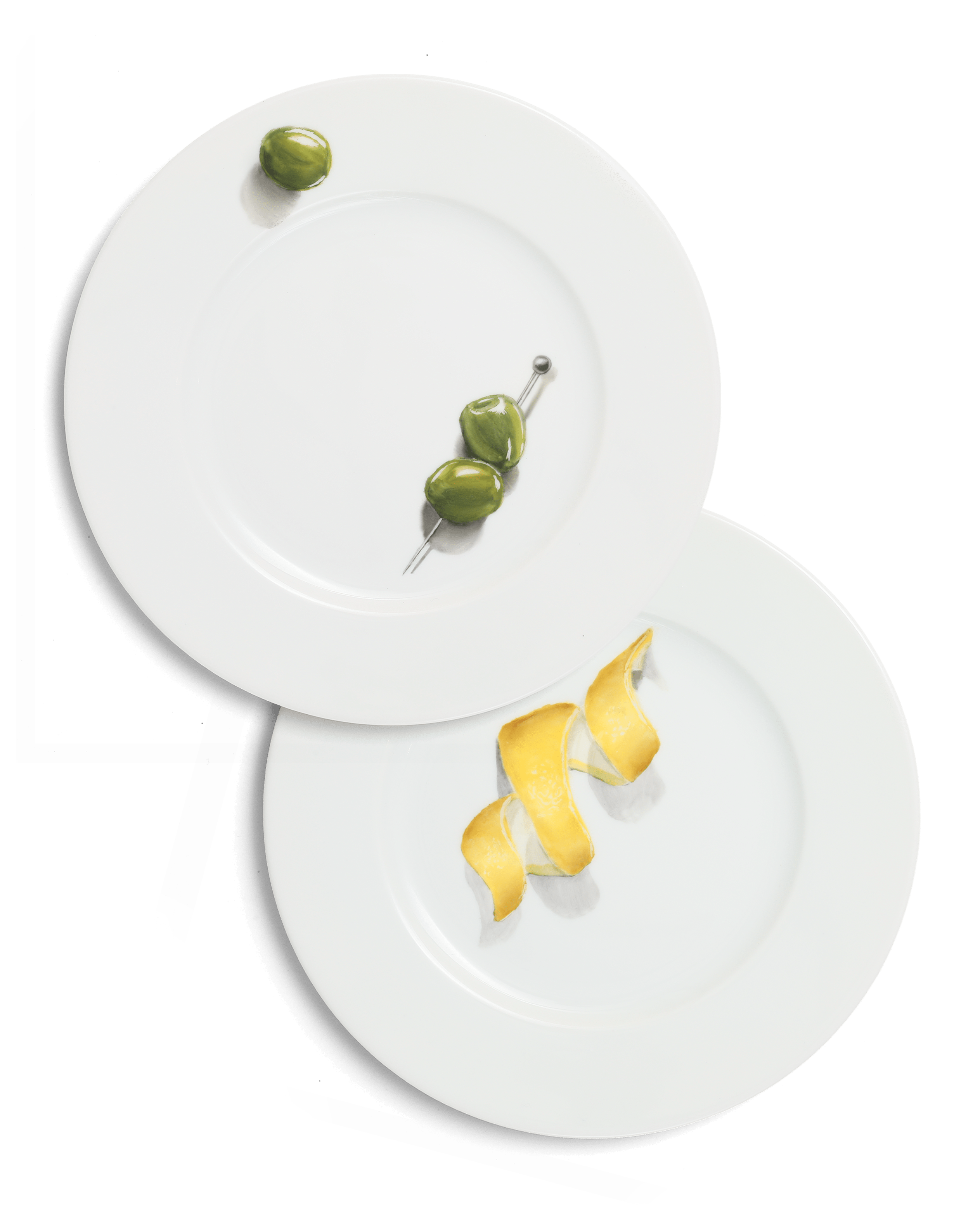 Martini Hour | Hand Painted Porcelain Plate Gift Set by Motte Studio