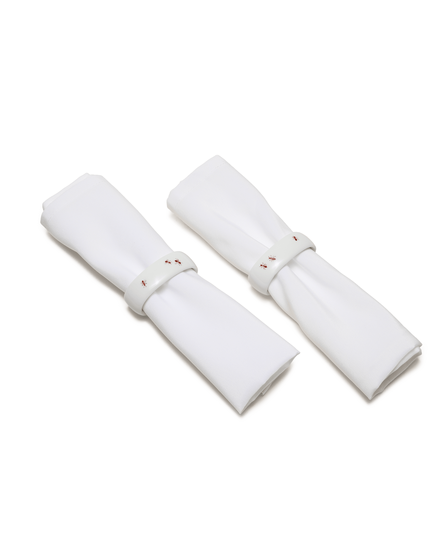 Red Ant Hand Painted Porcelain Napkin Rings - Motte Studio