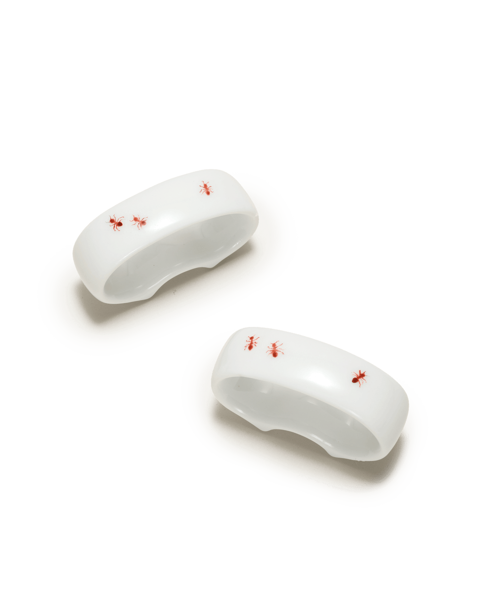 Red Ant Hand Painted Porcelain Napkin Rings - Motte Studio