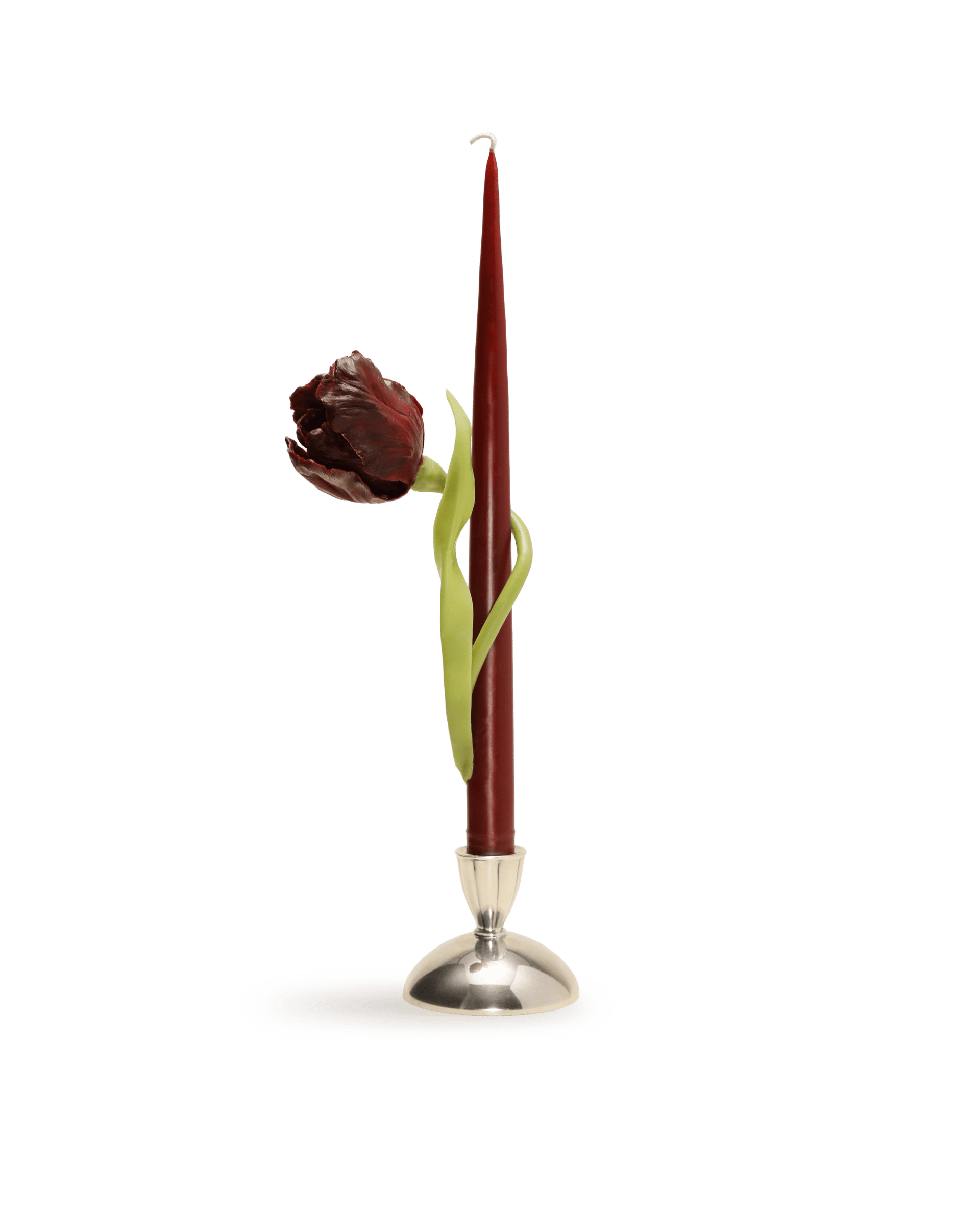 Wine Tulip Beeswax Taper Candle | Handcrafted in Los Angeles