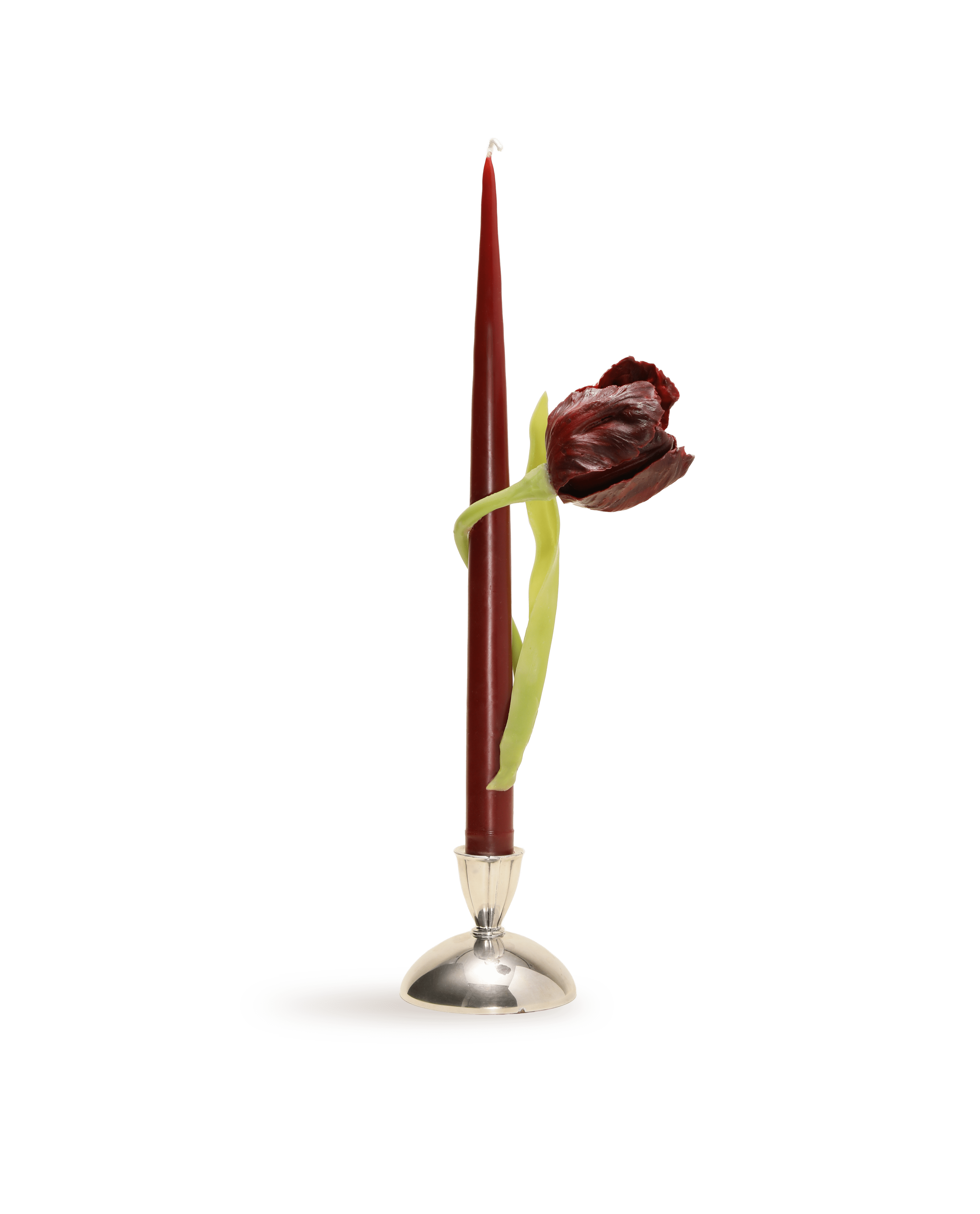 Wine Tulip Taper Candle - Motte Studio