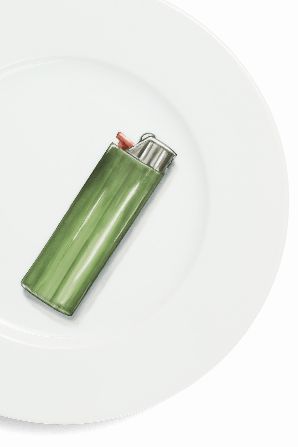 Smoke Break | Hand Painted Dessert Plate Set - Motte Studio