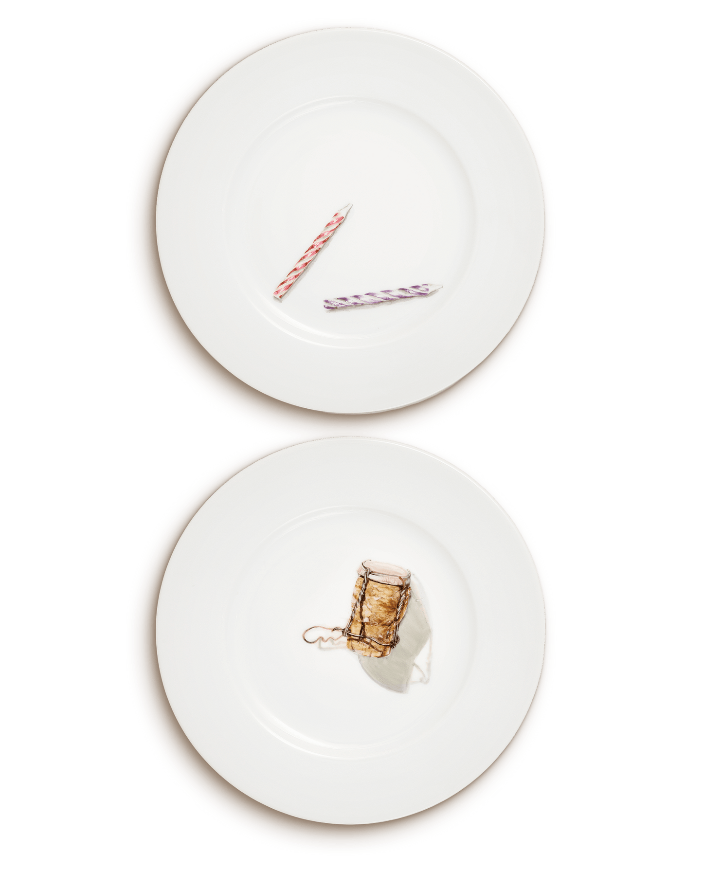 Birthday Toast | Hand Painted Porcelain Dessert Plates (Set of 2) - Motte Studio