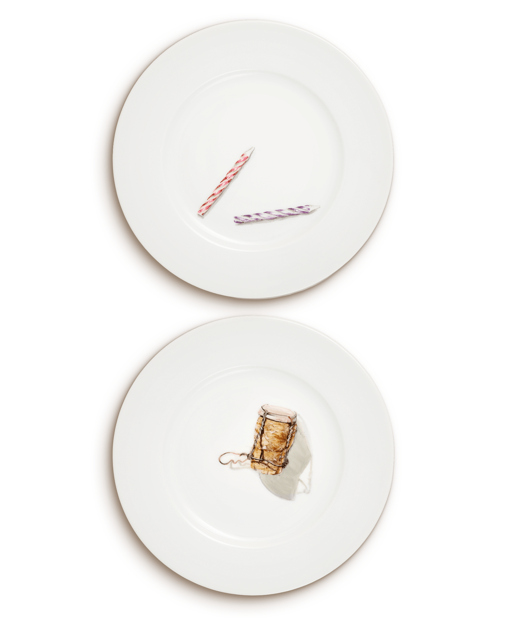 Birthday Toast | Hand Painted Porcelain Dessert Plates (Set of 2) - Motte Studio