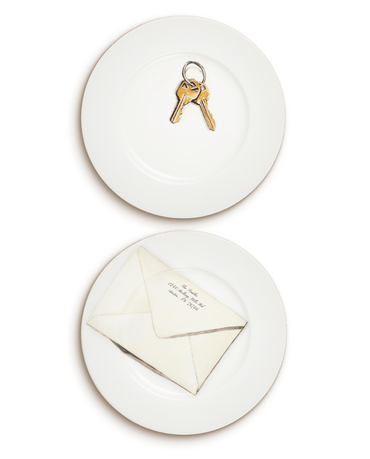 Housewarming | Personalized Hand Painted Porcelain Dessert Plates (Set of 2) - Motte Studio