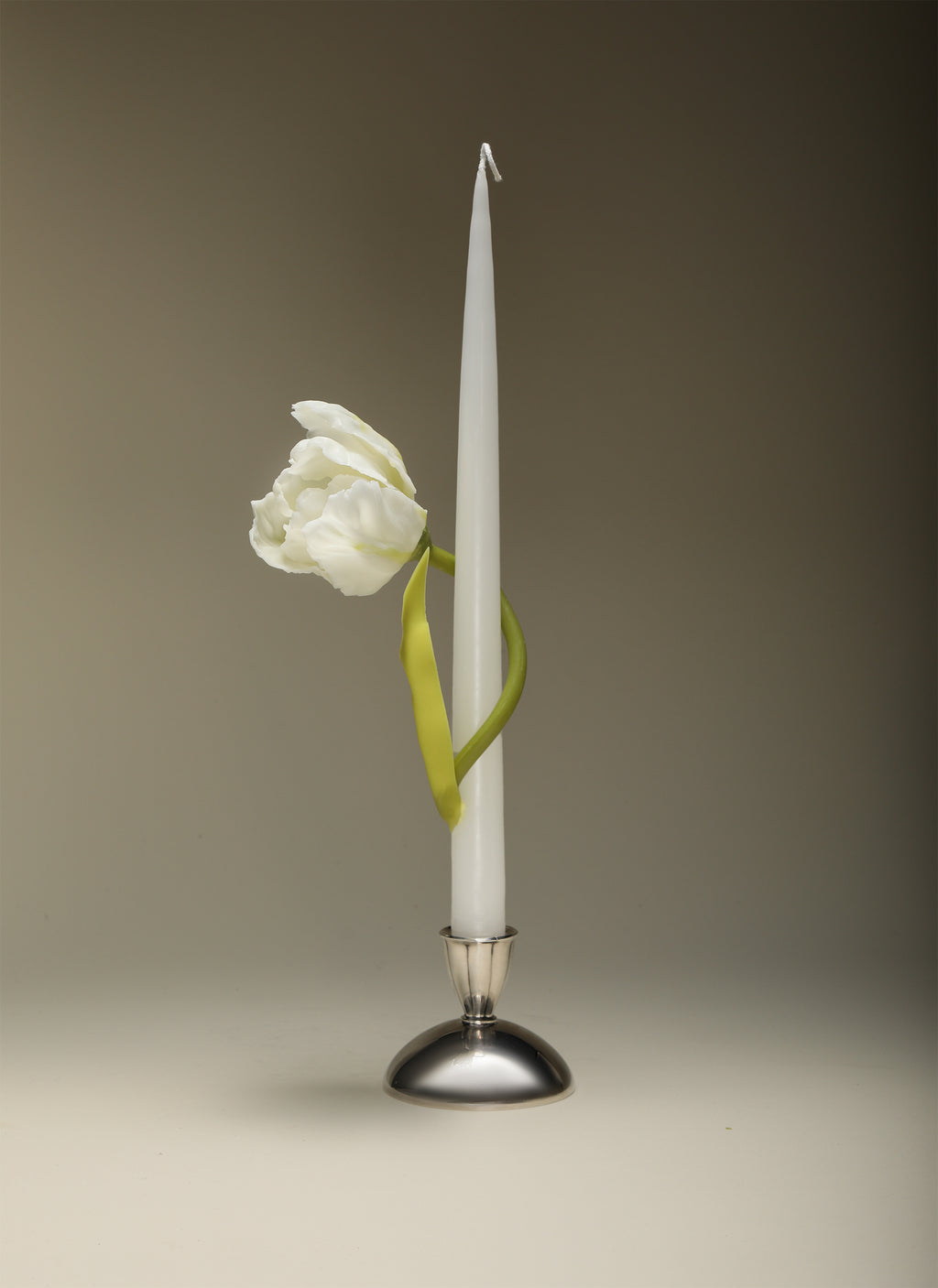 White Tulip Taper Candle - Motte Studio