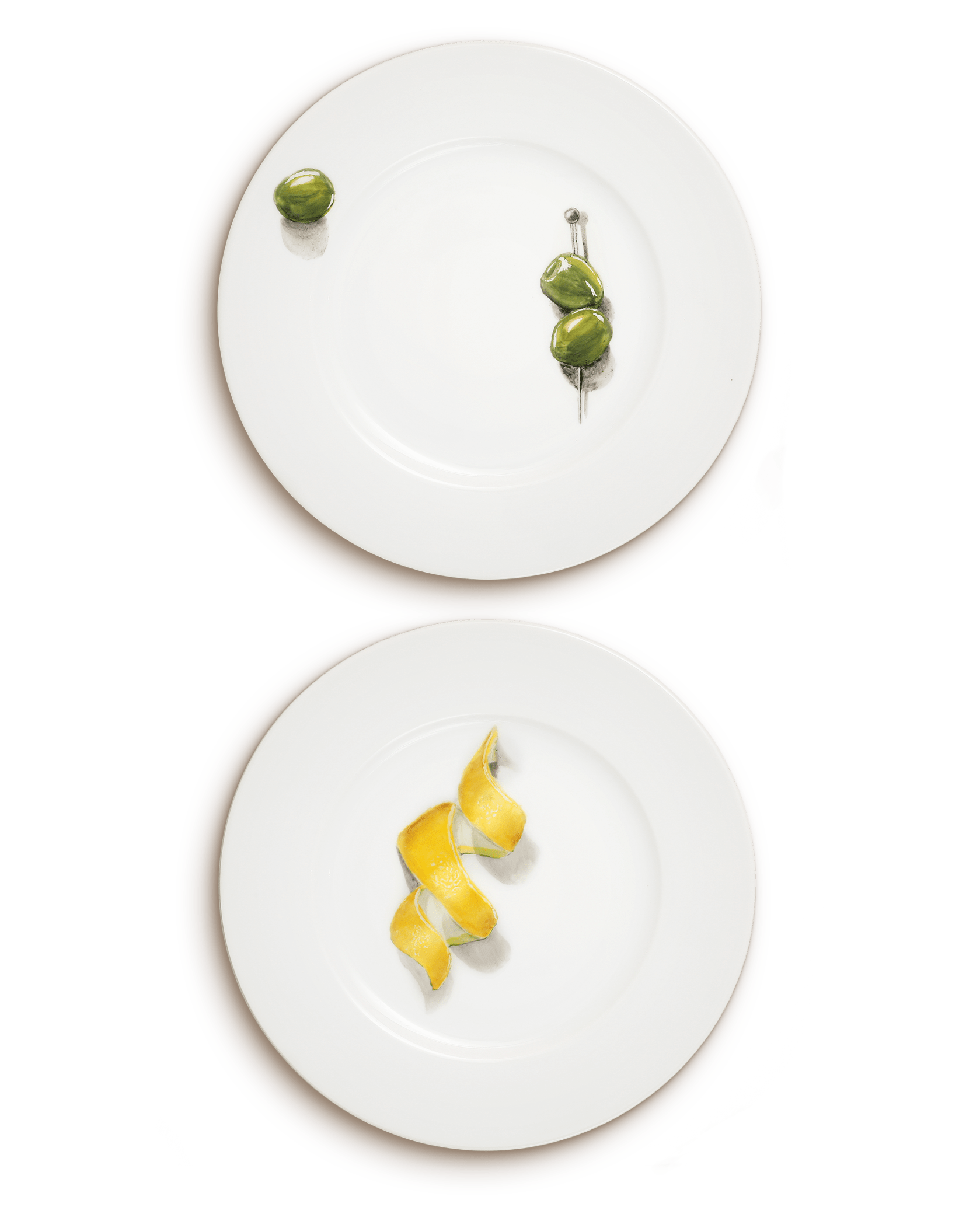 Martini Hour | Hand Painted Porcelain Dessert Plates (Set of 2) - Motte Studio