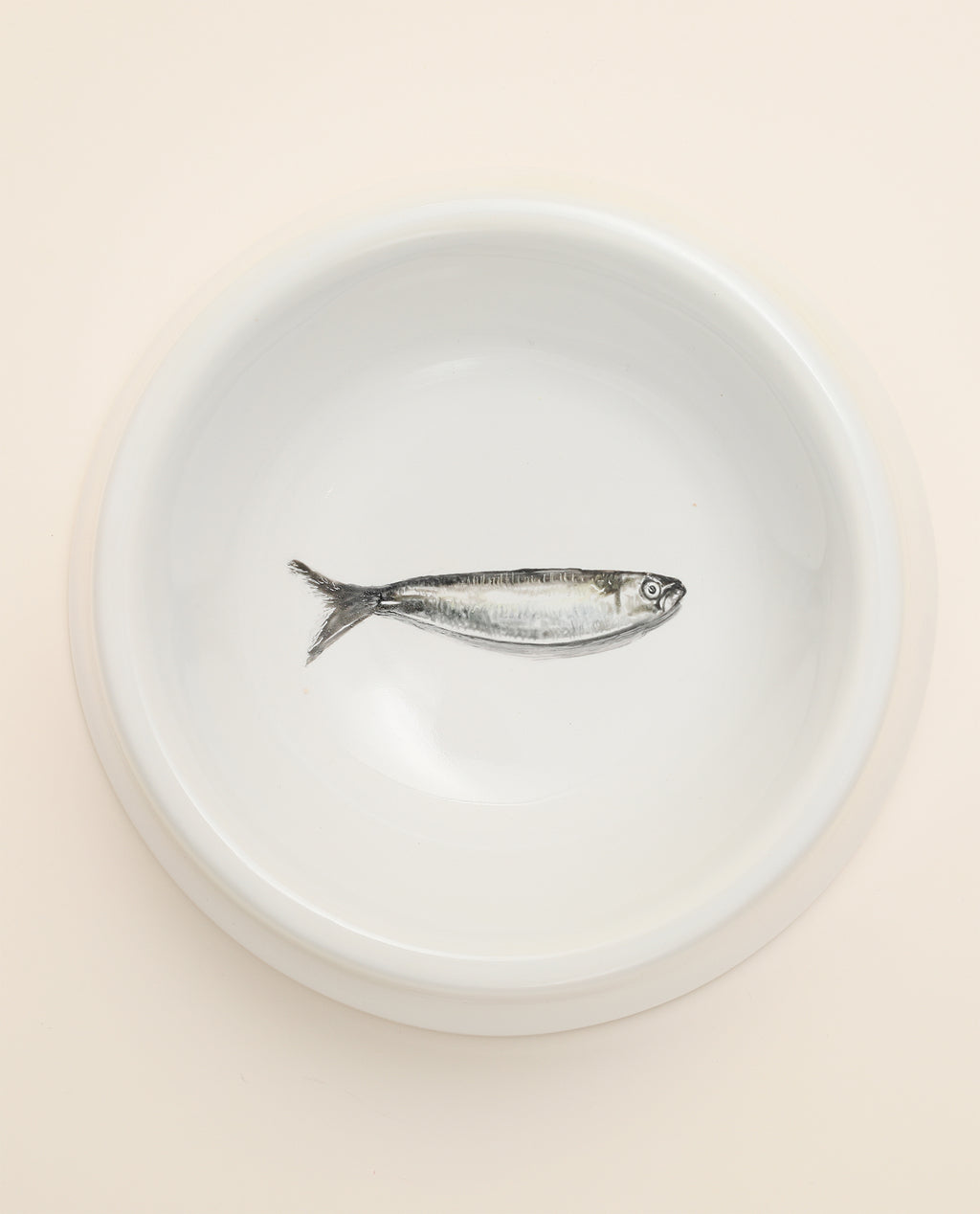 Sardine Hand Painted Porcelain Cat Bowl - Motte Studio