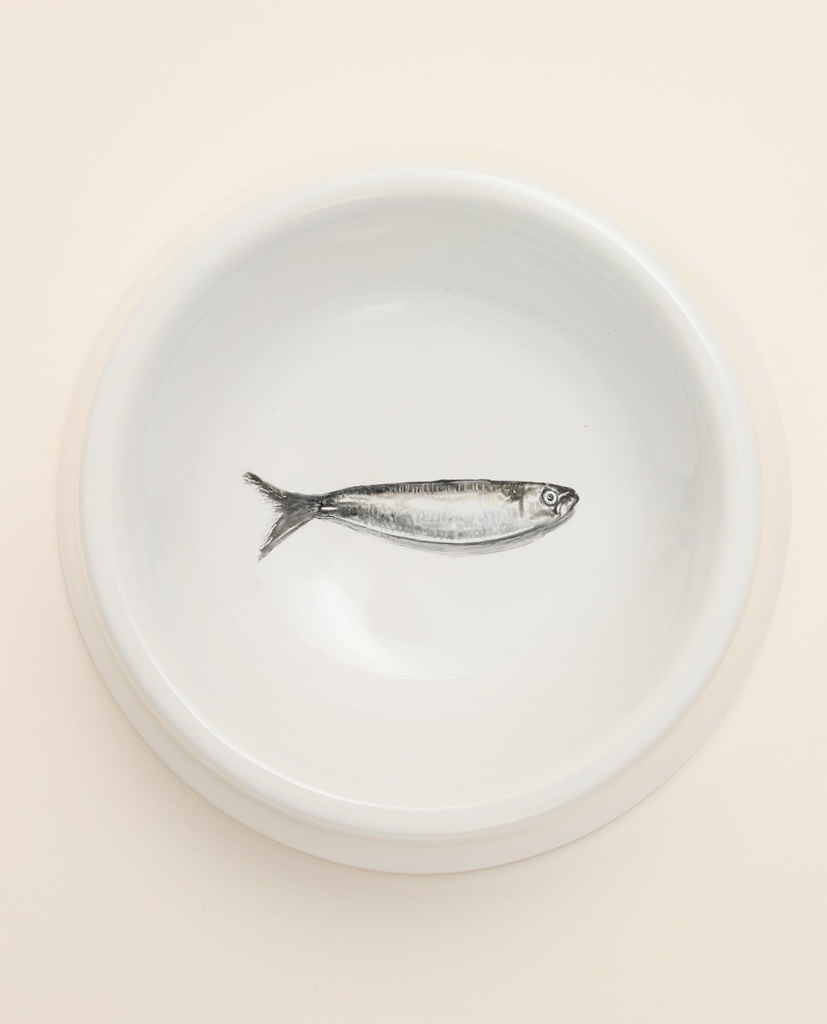 Sardine Hand Painted Porcelain Cat Bowl - Motte Studio