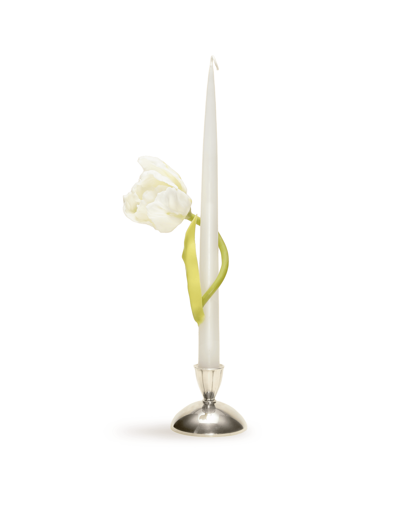White Tulip Taper Candle - Motte Studio